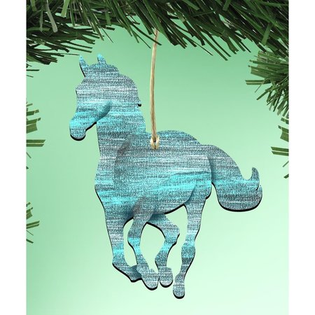 DESIGNOCRACY Running Pony Wooden Ornament 99157O